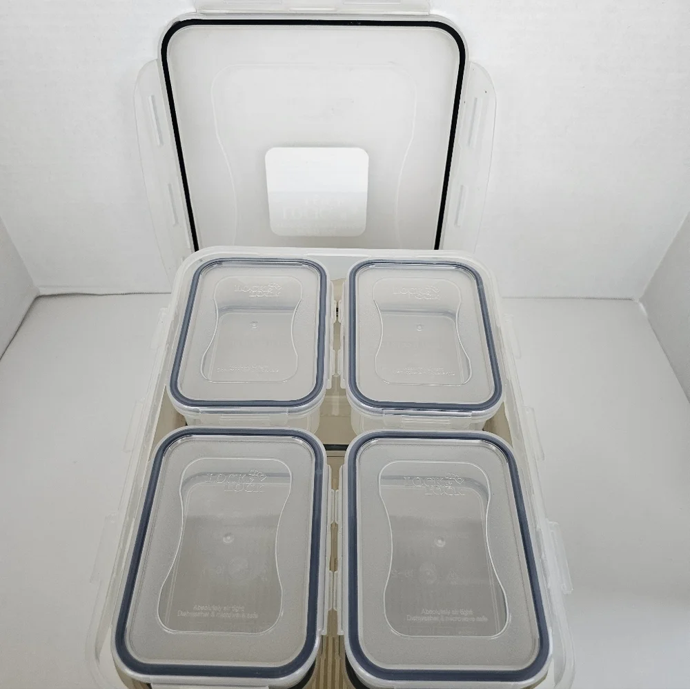 Lock & Lock Set Of 17 Multi-Use Nesting Storage Containers & Lids Vintage NOS